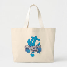 MIDNIGHT Blue Navy Rockabilly design Tote Bag