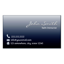 Midnight Blue Swim Instructor Business Card