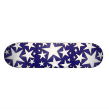Midnight Blue with White Stars Skateboard