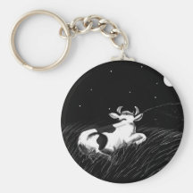 Midnight Cow Keychain