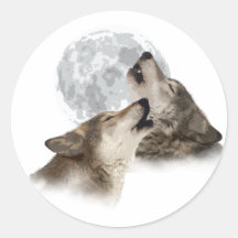 Midnight Howling Round Stickers