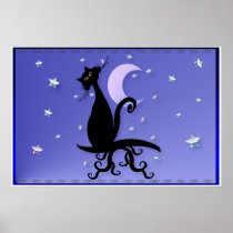 Midnight Kitty Poster