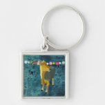 Midnight Moonlight Aoudad Keychain