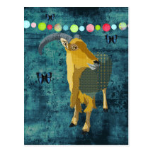 Midnight Moonlight Aoudad Postcard