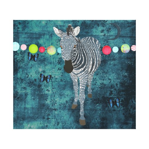 Midnight Moonlight Zebra Canvas Art Canvas Prints