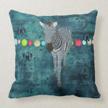 Midnight Moonlight Zebra  Mojo Pillow