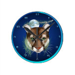 Midnight Mountain Lion Wallclock