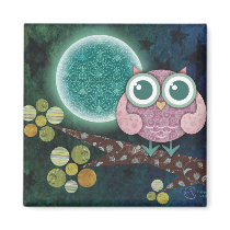 Midnight Owl Fridge Magnets