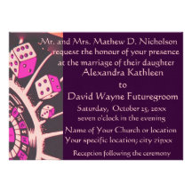 Midnight Passion Casino Theme Wedding Custom Announcements