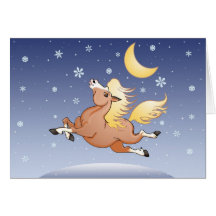 Midnight Snow gallop under the Moon Cards