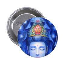 Midnight Zen Meditation Kuan Yin Pinback Button