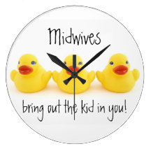 Midwives and Yellow Rubber Ducks Wallclock