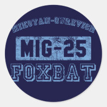 MIG-25 Foxbat - BLUE Round Sticker