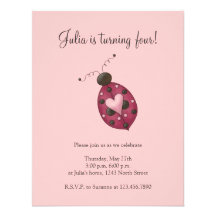 Mignon comme insecte · Coccinelle couleur cerise Invitations Personnalisées