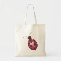 Mignon comme insecte · Coccinelle couleur cerise Sac En Toile