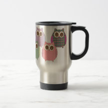 Mignon peu de couleurs assorties de hiboux de huée tasse à café