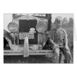 Migrant Fruit Picker's Truck, 1940 Greeting Cards
