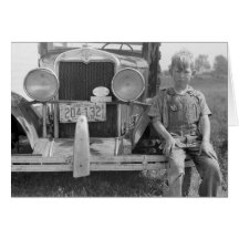 Migrant Fruit Picker's Truck, 1940 Greeting Cards