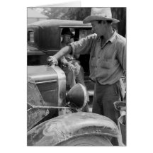 Migrant Fruit Worker Cars, 1940 Greeting Card