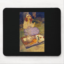 Miguela kneeling still put it to her lip mousepads