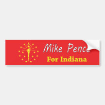 Mike Pence For Indiana Bumper Sticker