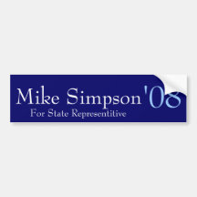 Mike Simpson For State Representitive 08 Bumper Sticker