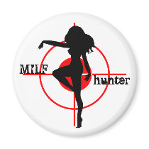 MILF hunter with sexy woman target fridge magnet