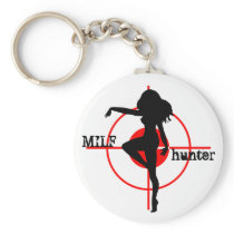 MILF hunter with sexy woman target keychain