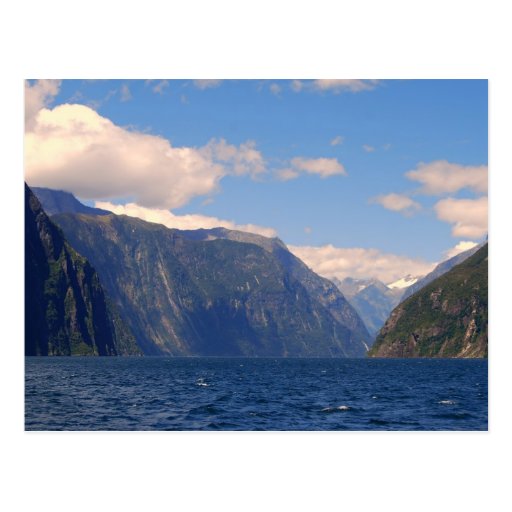 Milford Sound, carte postale de la Nouvelle Zéland
