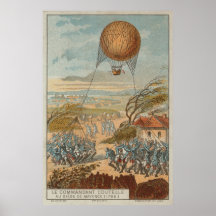 Military balloon -siege of Mayence 1795 Print