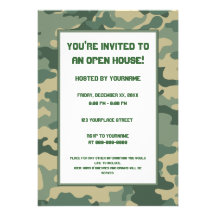 Military/Camouflage Party Invitation