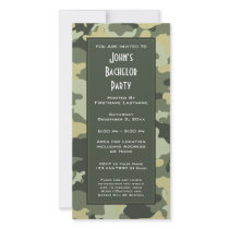 Military Camouflage Party Invitation Custom Photo Card