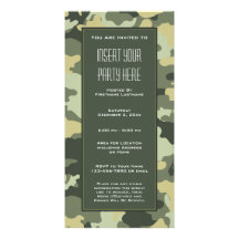 Military Camouflage Party  Invitation Personalized Photo Card