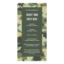 Military Camouflage Party  Invitation Personalized Photo Card