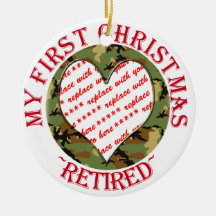 Military Camouflage Retired Christmas Photo Frame Christmas Tree Ornaments