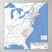 Military Campaigns of the American Revolution Posters