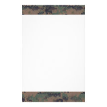 Military Digital Woodland Background Stationery Design