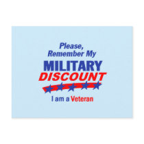 MILITARY DISCOUNT Postcard