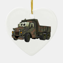Military Dump Truck Cartoon Ornament