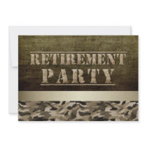 Military Fatigues Retirement Party Custom Invites