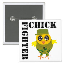 Military Fighter Chick Pins