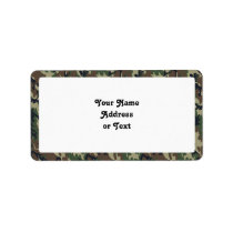 Military Forest Camouflage Background Address Label