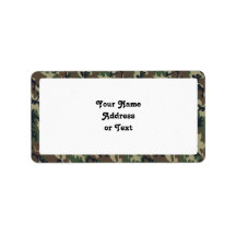 Military Forest Camouflage Background Address Label