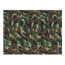 Military Forest Camouflage Background Post Card