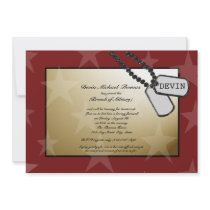 Military Going Away Party Gold and Red Invites