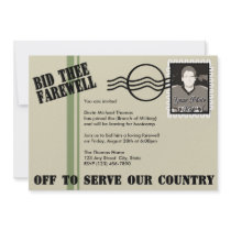 Military Going Away Party Custom Announcements