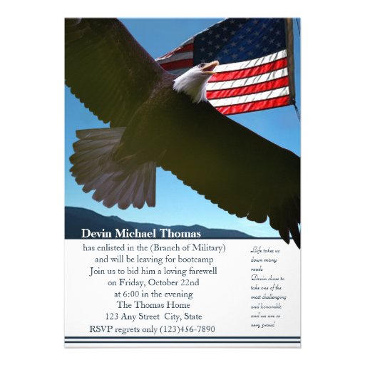 Military Going Away Party Personalized Announcement