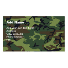Military Green Camouflage Business Card