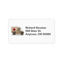 Military Hummer Ambulance Address Label