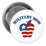 Military Mom Patriotic Apple Pin